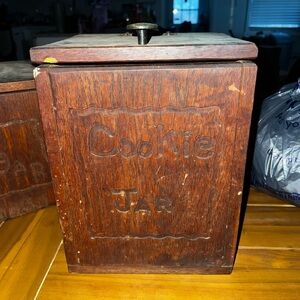 Vintage Wooden Cookie Jar